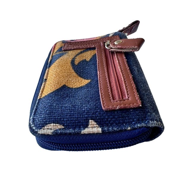 Spartina 449 Linen Leather Zip Around Wallet Cell Phone Change Purse Dau… - Picture 6 of 12